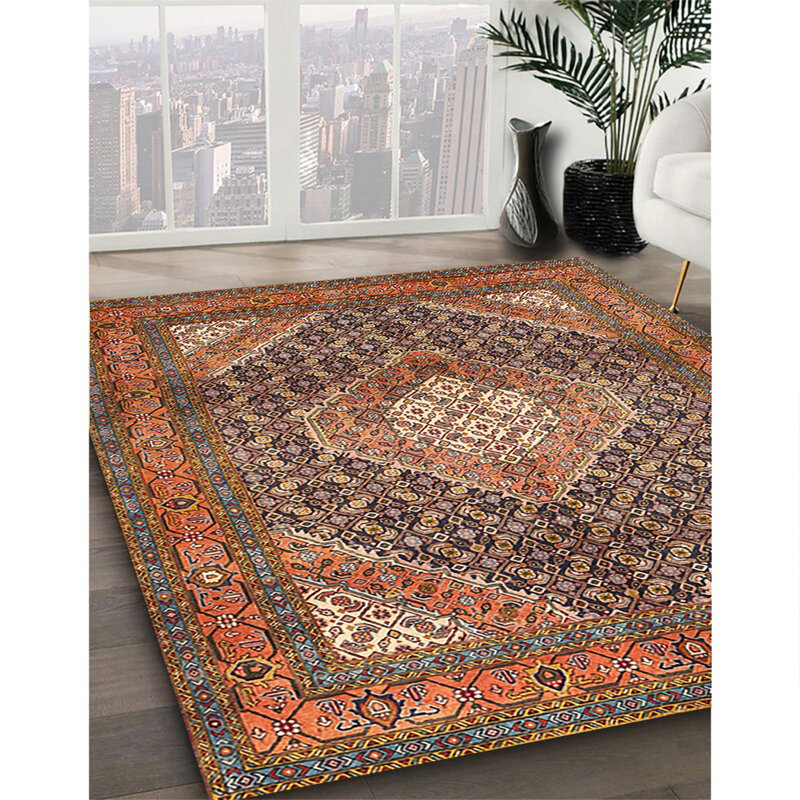 Tapis traditionnel brun / noir, Rectangle 8 pi x 10 pi