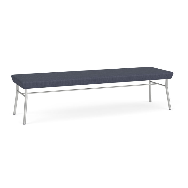 Banc en métal 3 places Chat, Argent, Plot Line bleu marine