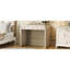 Meuble-lavabo classique 3-en-1 en bois avec miroir rabattable, 2 tiroirs et beaucoup de rangement pour la chambre à coucher, champagne