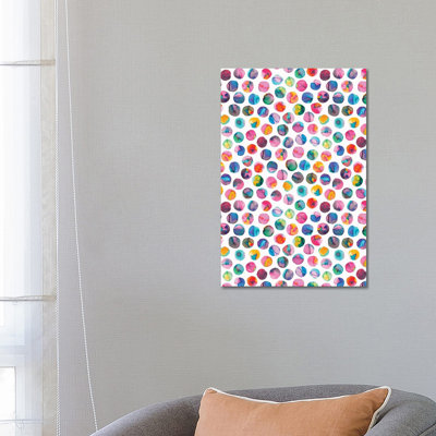 " Colorful Ink Marbles Dots Multicolored " Painting Print
