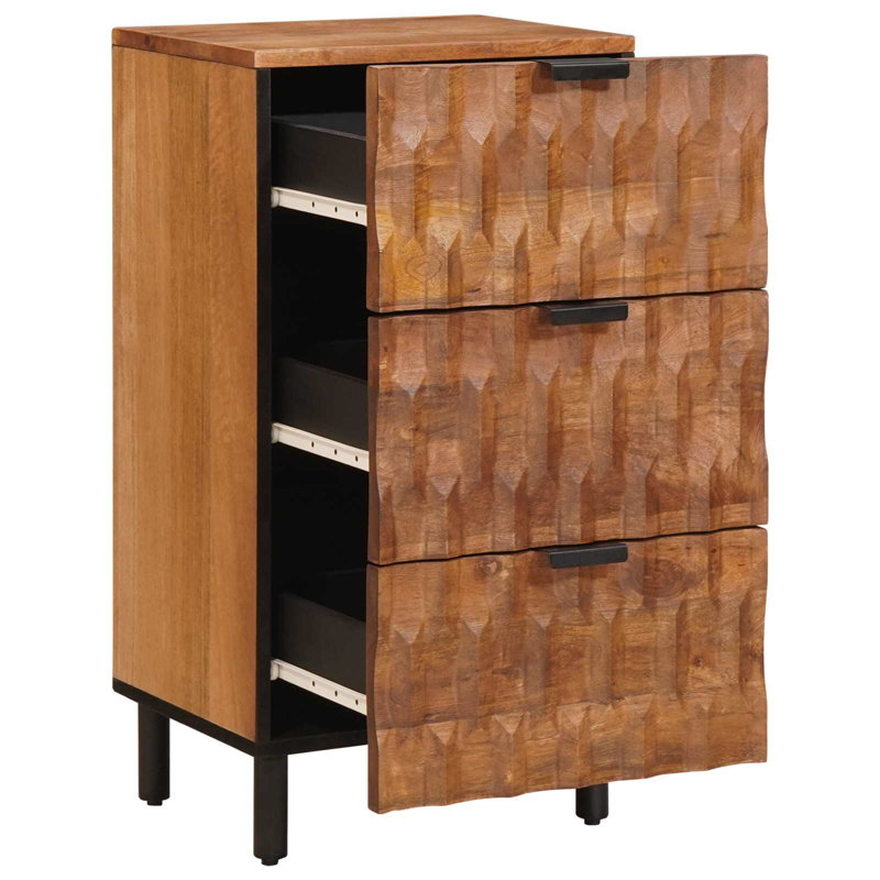 40cm W Chest of Drawers, Black/Acacia Brown 
