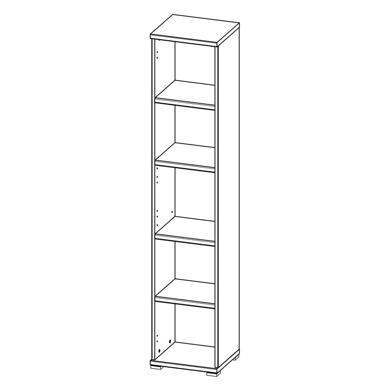 Vision 190cm H x 40cm W Bookcase