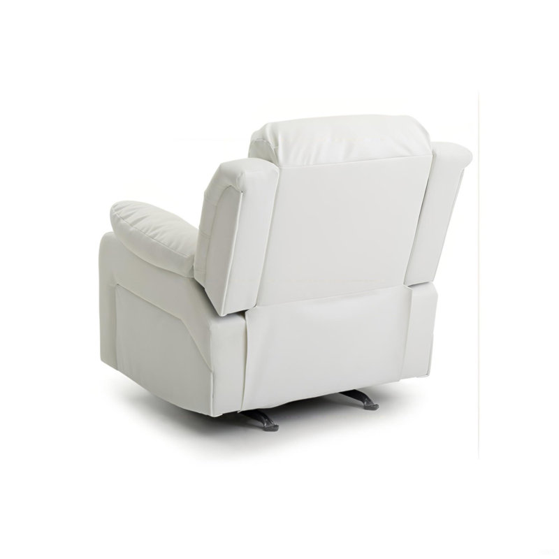 Élégant fauteuil inclinable blanc avec accoudoirs rembourrés, Blanc