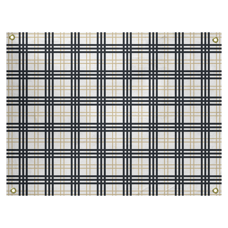 Tapisserie de luxe en polyester New Orleans, Blanc / vieil or / noir, H 26 po x l 36 po