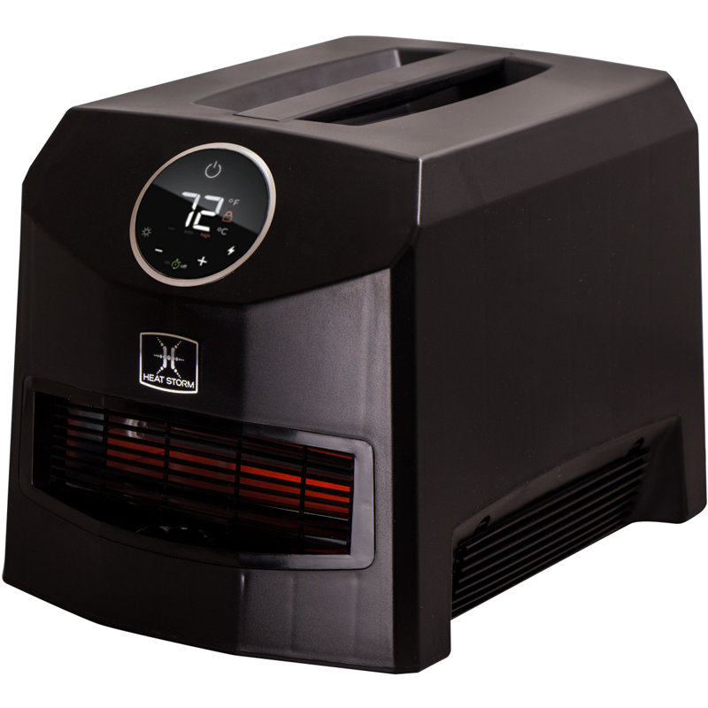 Black 1500 Watt Infrared Electric Space Heater with Thermostat