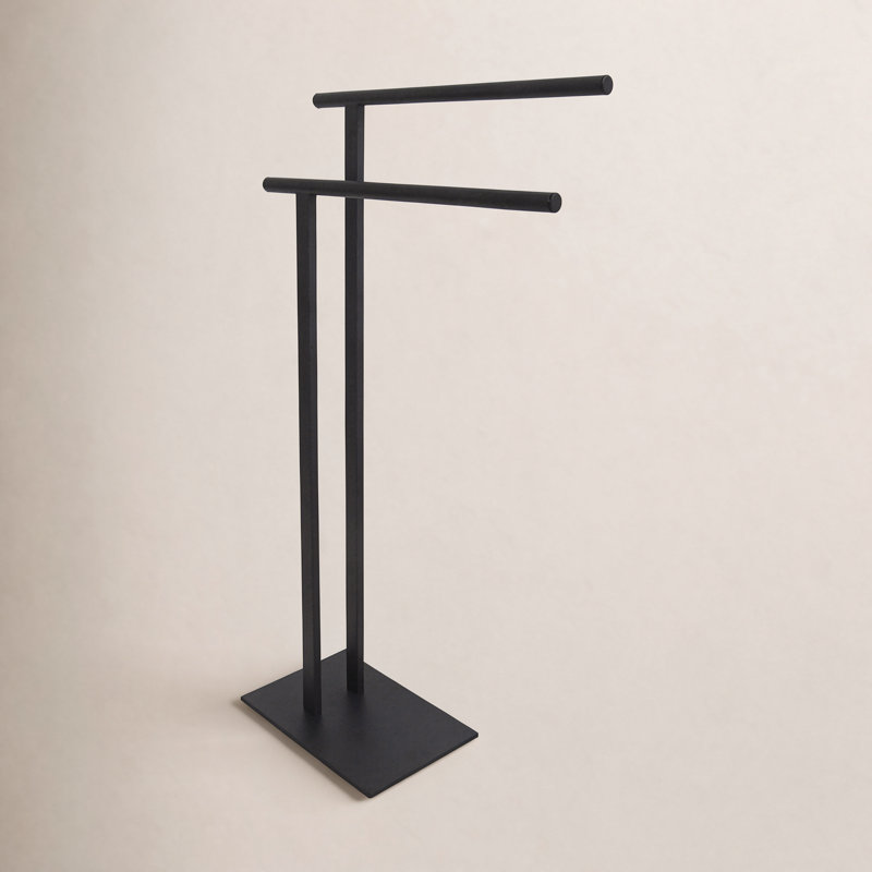 Kingston Brass Edenscape Freestanding Dual Towel Rack, Matte Black