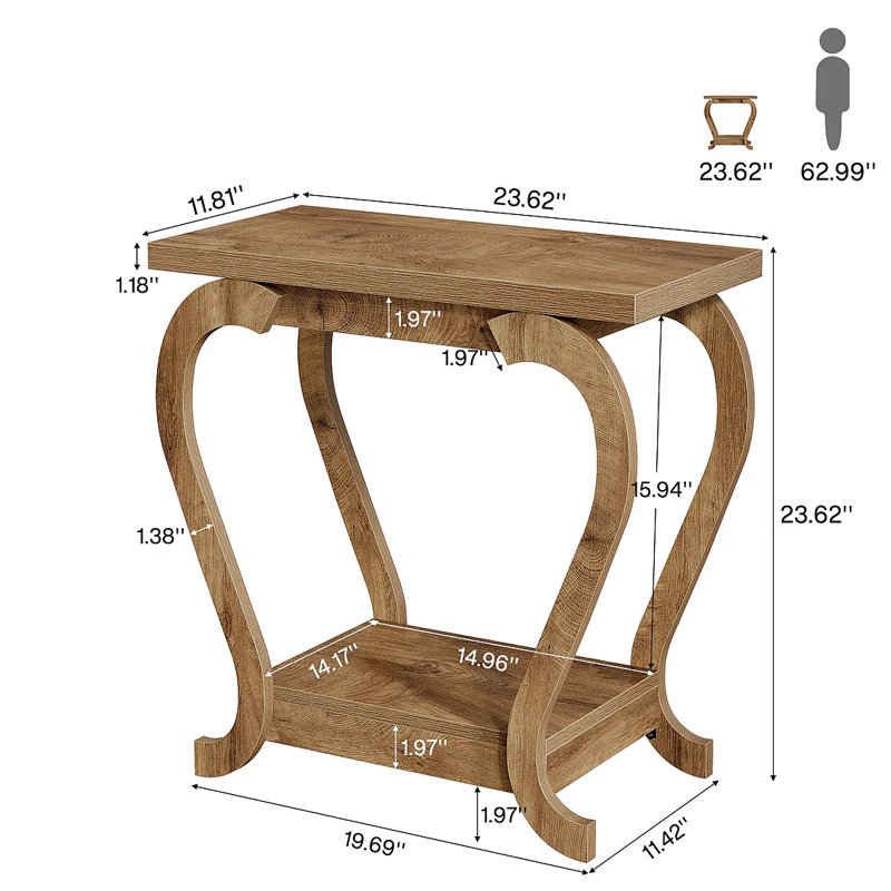 Modern Accent Side Table,2-Tier Coffee Table,End Table