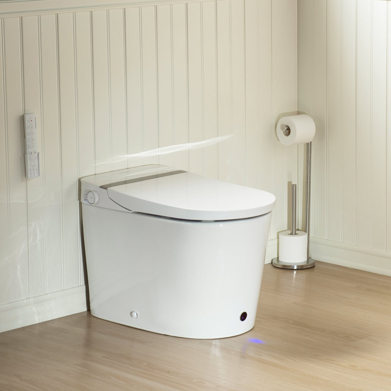 Toilette bidet intelligente pour toute la famille, capteur pleine surface pour enfants, bouclier en mousse, réservoir intégré et pompe pour une chasse puissante, température 4 saisons, siège chauffant, fermeture lente