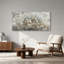 Art mural sur toile bleu sarcelle avec pivoines blanches et fleurs bleues-796158771