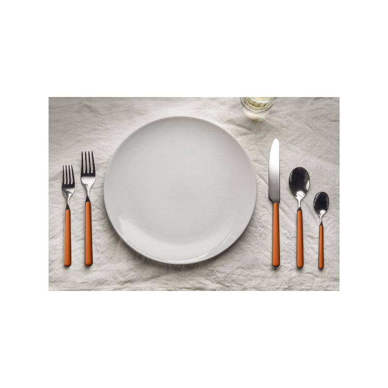 Fantasia 54 - Piece Flatware Set - Service for 6, Orange
