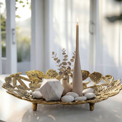 Oval Silver Aluminium Decorative Bowl