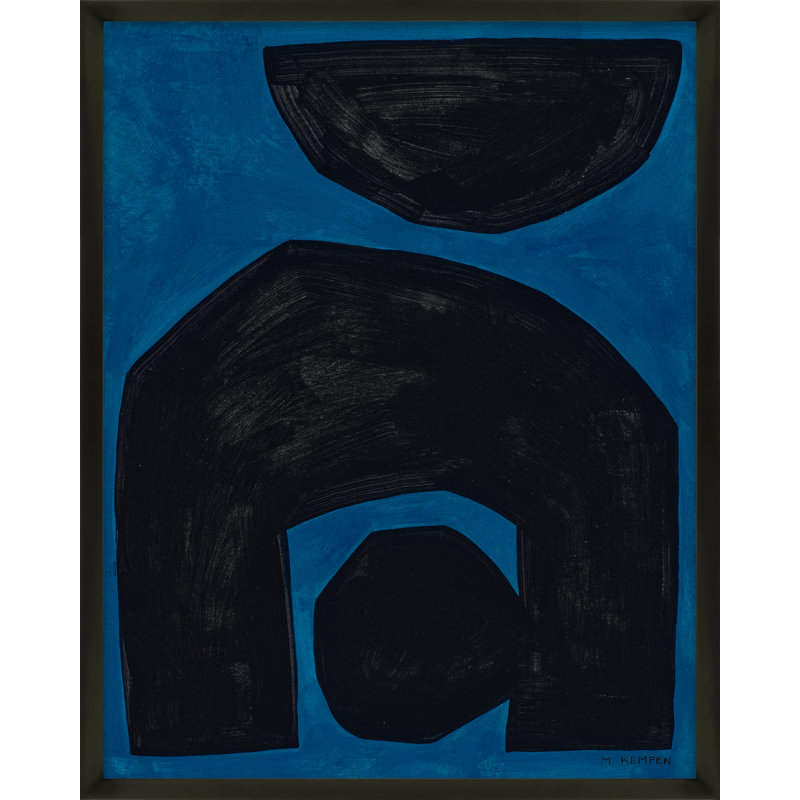 Shawna Module On Blue 2 - reproduction de cadre photo, Bois noir, H 50 po x l 40 po x P 1,25 po