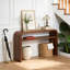 59.4'' Wood Console Table with Solid Wood Veneer and Curved Corners-1720879800