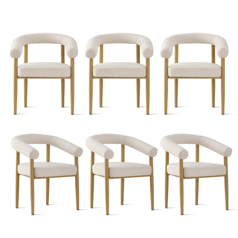 Ensemble de 6 chaises de salle à manger Boucle avec accoudoirs