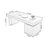 Smoked color Rectangular Solid Wood Writing desk with drawers desk-921615286