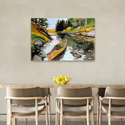 Écriture de lettres - paysages, bateaux, lac, art noir