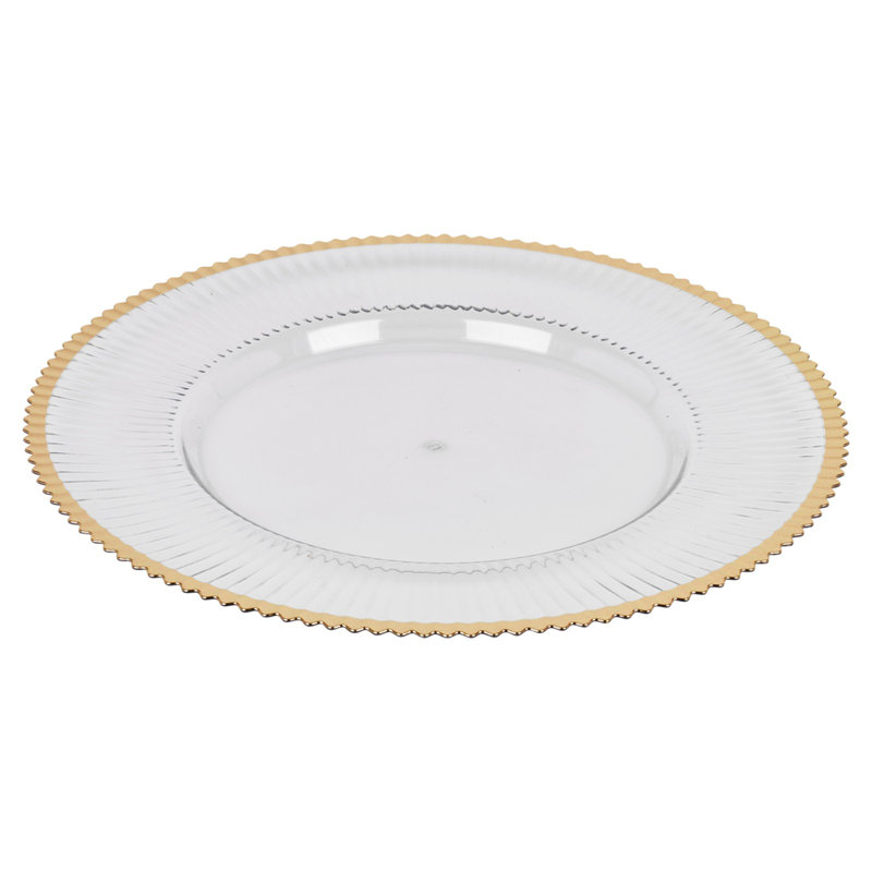 Bibiane Plastic / Acrylic No Pattern Charger, Gold