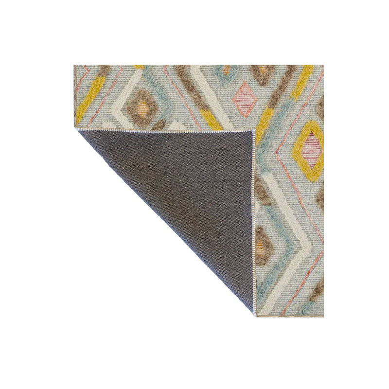 Machine Washable Diamond Patterned Decorative Rug, Rectangle 5'1" x 7'7"