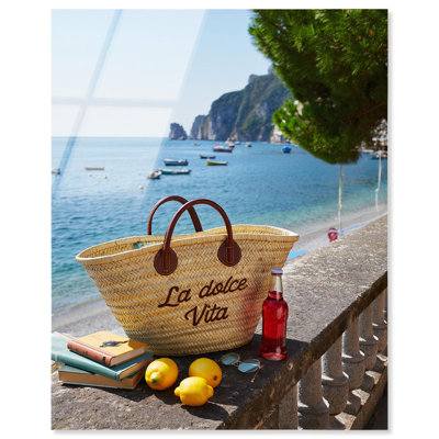 Capri littoral imprimé acrylique, décor d'été rétro par Art Remedy
