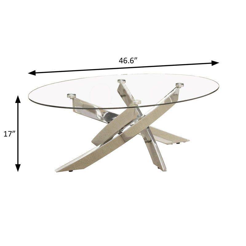 Table basse contemporaine 46,6 ", chrome