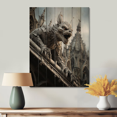 «France Notredame Gargoyles» sur impression sur bois