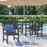Aleha 4 - Person Acacia Patio Dining Set with Square Table