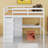 Wood Loft Bed With Built-In Wardrobe, Desk, Storage Shelves And Drawers-180785044