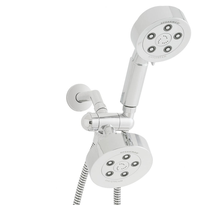 Pomme de douche double Neo Massage avec technologie de jet 360 ° Anystream, Chrome poli