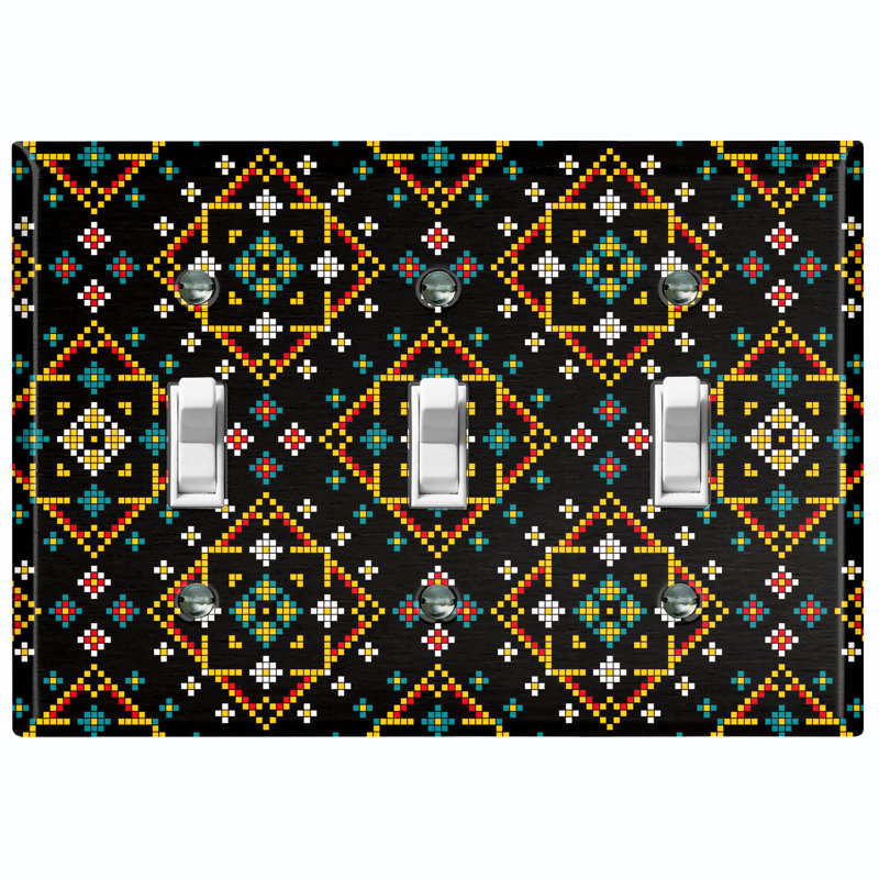 Patterned 3 - Gang Toggle Light Switch Standard Wall Plate