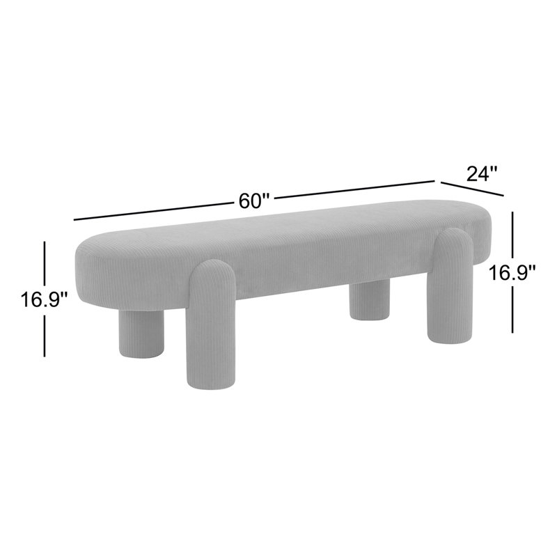 Banc rembourré Arland, Olive