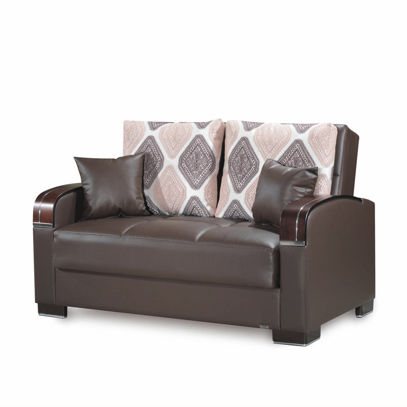 Causeuse convertible avec rangement Primenest, Chenille brun