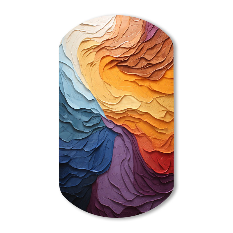 Abstraction lyrique jaune orange, coucher de soleil II - abstraction lyrique, art mural en métal asymétrique