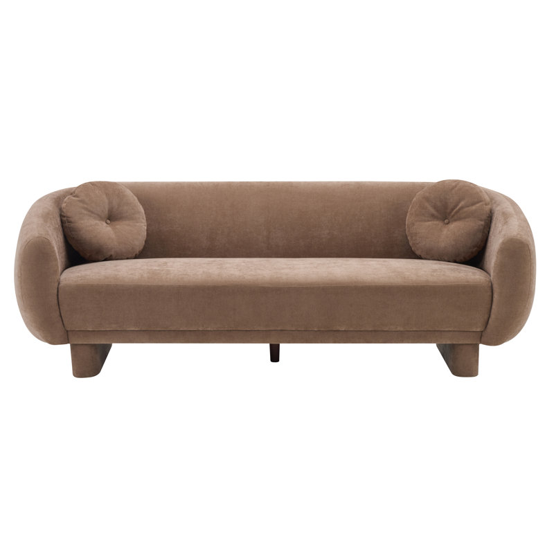 Canapé 3 places Marlow de 203 cm de large, style moderne du milieu du siècle, avec pieds rembourrés, accoudoirs arrondis et tissu moelleux, idéal pour le salon.