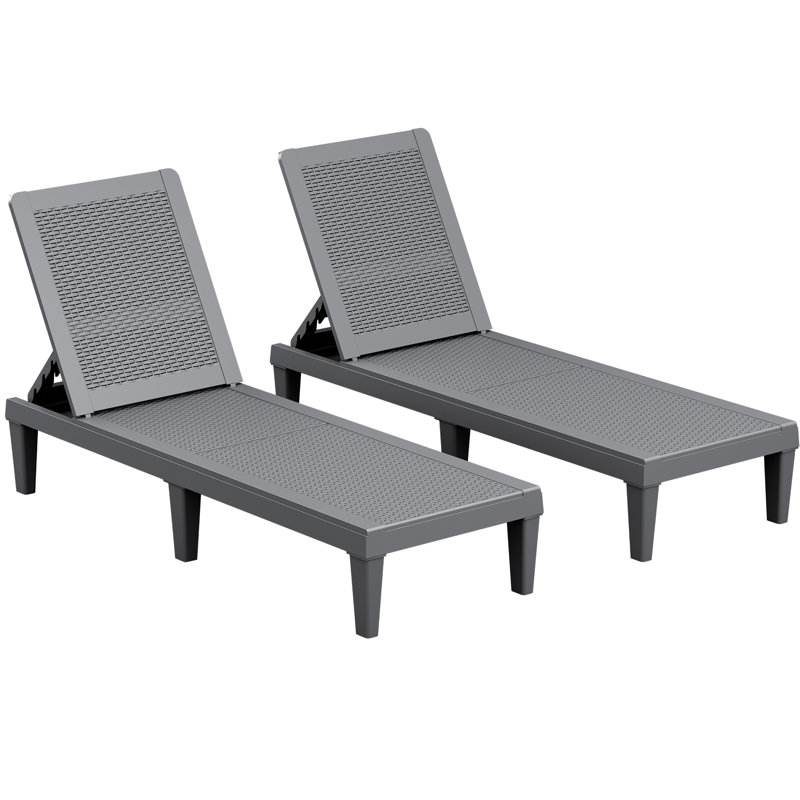 Tellie Outdoor Chaise Lounge, Grey