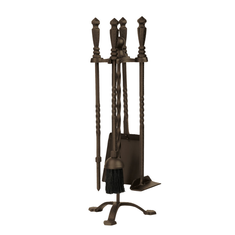 Ensemble d'outils de foyer en acier Linly, Bronze