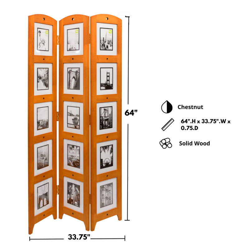 Paravent à 3 panneaux pliable l 33,75 po x H 64 po Julee, Le Caire