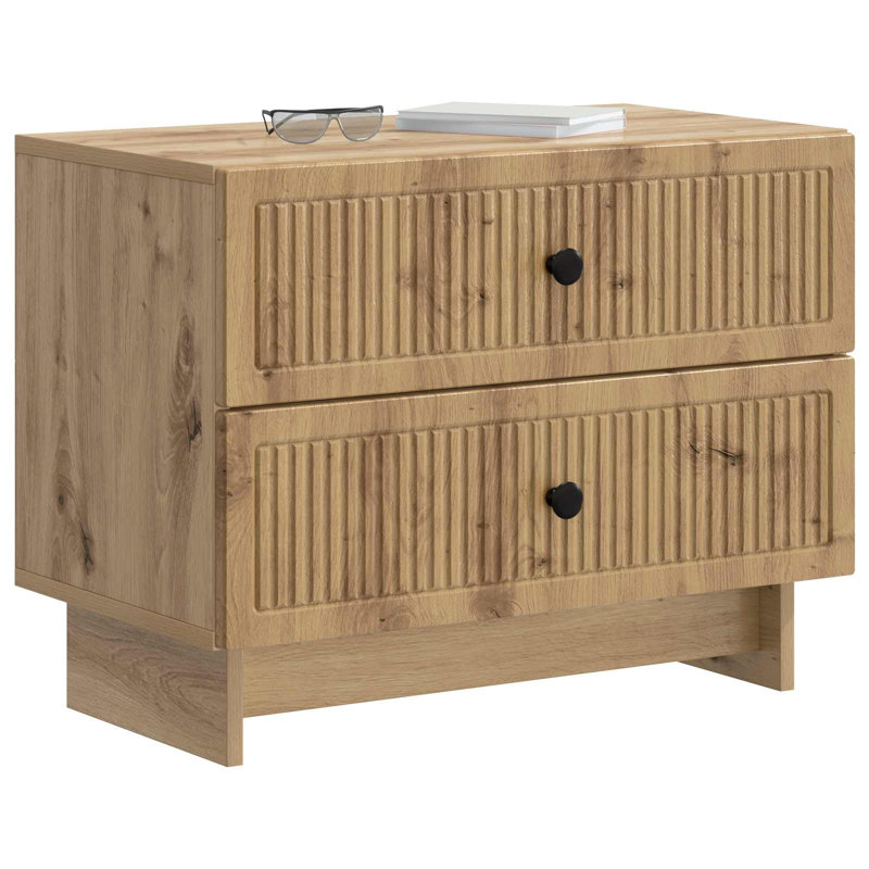 62cm W Manufactured Wood Bedside Table, Artisan Oak