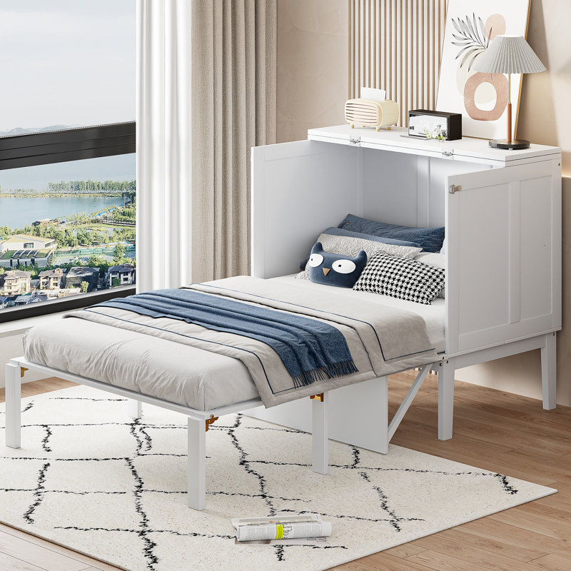 Storage Bed, European Single (90 x 200 cm), White
