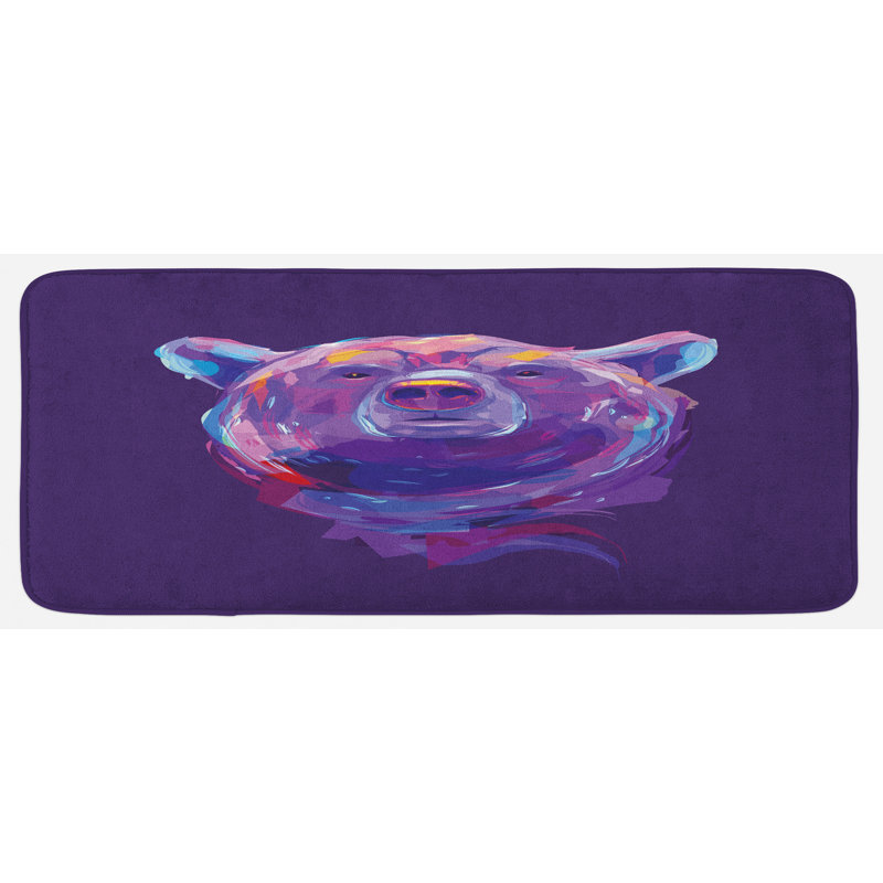 Tapis de cuisine abstrait mauve