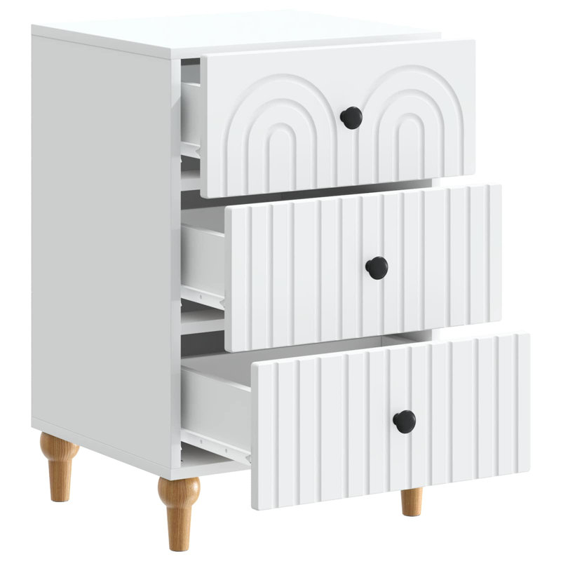 43cm W Engineered Wood Bedside Table