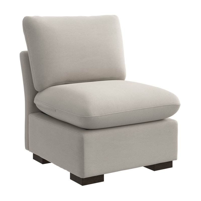 Modular Armless Chair, Living Room Furniture, Mist Taupe Polyester