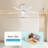 2pcs 44-inch Ceiling Fan With Led Light White-336298541