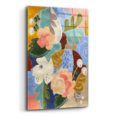 Red Barrel Studio 'Melange Of Flowers' By Holly Wojhan, Acrylic Glass Wall Art