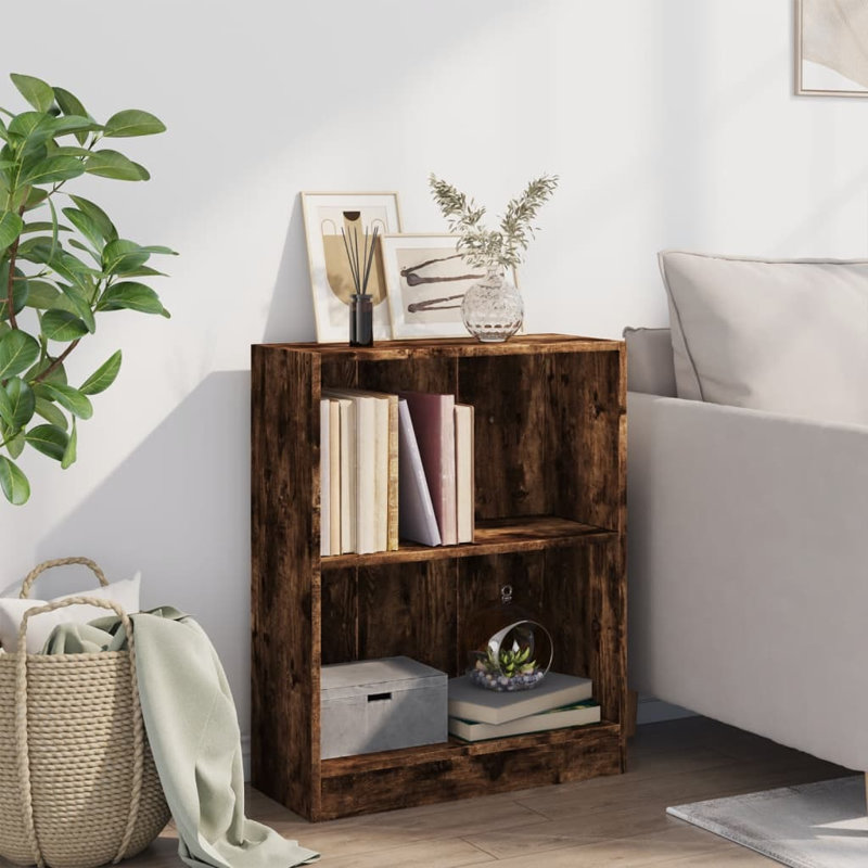 Athema Standard Bookcase, Smoked Oak, (2 Shelves) 76cmH x 40cmW x 24cmD