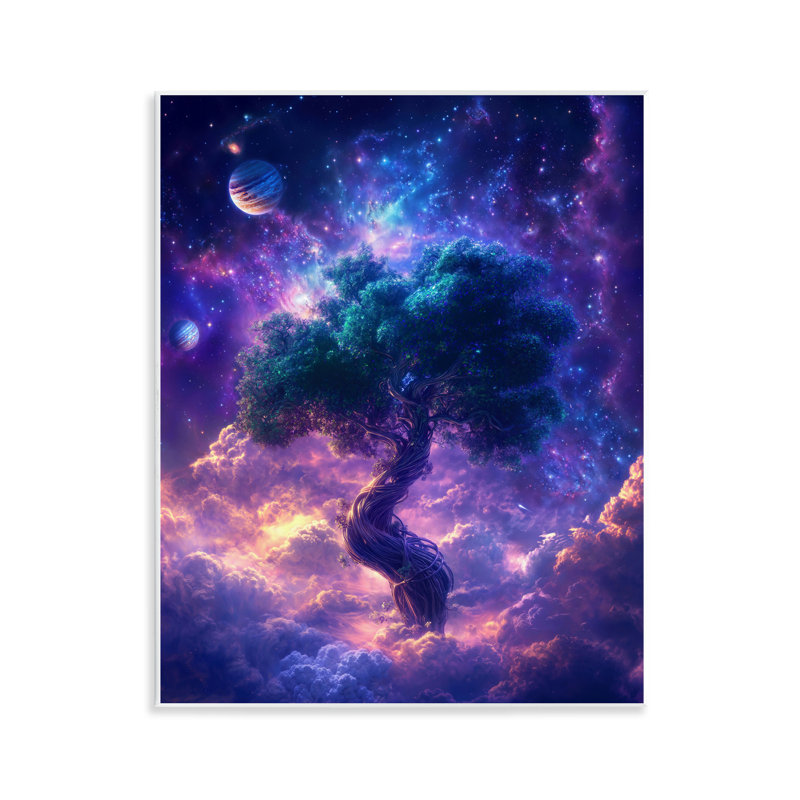 Arbre de vie à travers les nuages, plaque murale, design par Wumples