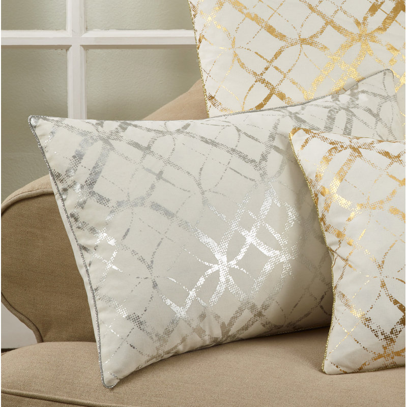 Lustrous Pillow Collection Cotton Pillow Cover, Silver