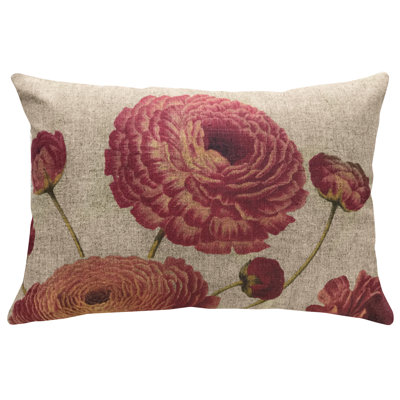  Floral Linen Throw Pillow