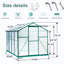 Serre de jardinage d'extérieur 6 pi x 8 pi, panneaux en polycarbonate, serre réglable pour ventilation de fenêtre robuste pour plante 6 pi x 8 pi, optimisation
