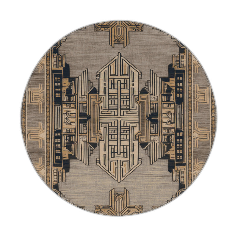 ArtDeco Brown Indoor and Outdoor Area Rug, Rectangle 3' x 5'