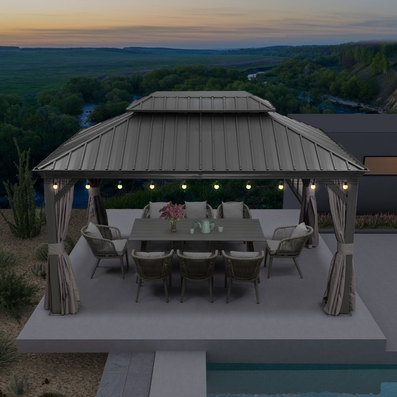 14 Ft. W x 10 Ft. D Aluminum Patio Gazebo